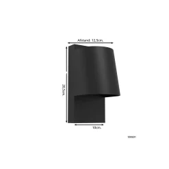 Eglo Vägglampa Stagnone Utomhus Stål Svart 4.6W 400lm - 830 Varm Vit | Passande för GU10