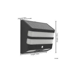 Eglo Vägglampa Stiappa Solar Svart 6W 800lm - 840 Kallvit | IP65 - Rörelsesensor