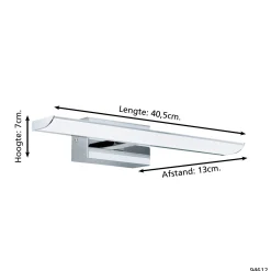 Eglo Vägglampa Tabiano Stål Krom 32W 600lm - 840 Kallvit