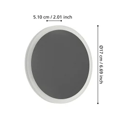 Eglo Vägglampa Talamello 1 Aluminium Svart Vit 12W 1450lm - 830 Varm Vit
