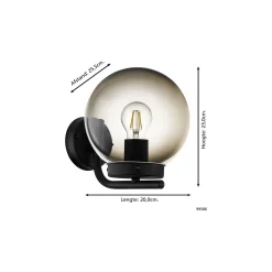 Eglo Vägglampa Taverna Stål Svart | IP44 - Passande för 1x E27