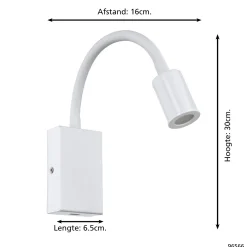 Eglo Vägglampa Tazzoli Stål Plast Vit 38W 320lm - 830 Varm Vit