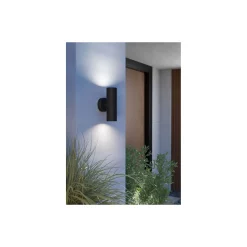 Eglo Vägglampa Tomelloso Utomhus Aluminium Svart Up & Down | Passande för 2x GU10