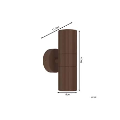 Eglo Vägglampa Tomelloso Utomhus Aluminium Rostig Up & Down | Passande för 2x GU10
