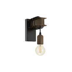 Eglo Vägglampa Townshend 4 Stål Svart Brun | IP20 - Passande för 1x E27