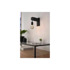 Eglo Vägglampa Townshend Trä Svart | Passande för E27