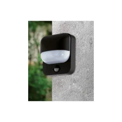 Eglo Vägglampa Trabada 1 Aluminium Svart | IP44 - Passande för 1x E27 - Ljussensor