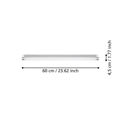 Eglo Vägglampa Tragacete 1 Plast Stål Silver 155W 1900lm - 840 Kallvit | IP44