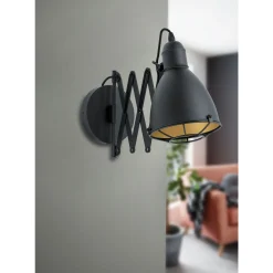 Eglo Vägglampa Treburley Stål Svart Guld | Passande För 1x E27
