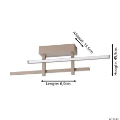 Eglo Vägglampa Trepiliano Aluminium Stål Sanded 12W 1450lm - 830 Varm Vit