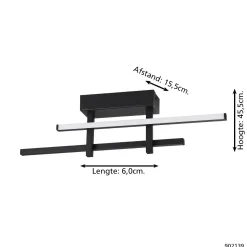 Eglo Vägglampa Trepiliano Aluminium Stål Svart 12W 1450lm - 830 Varm Vit