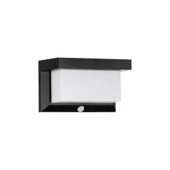 Eglo Vägglampa Utrera Solar Svart 800lm - 840 Kallvit | IP44 - Rörelsesensor