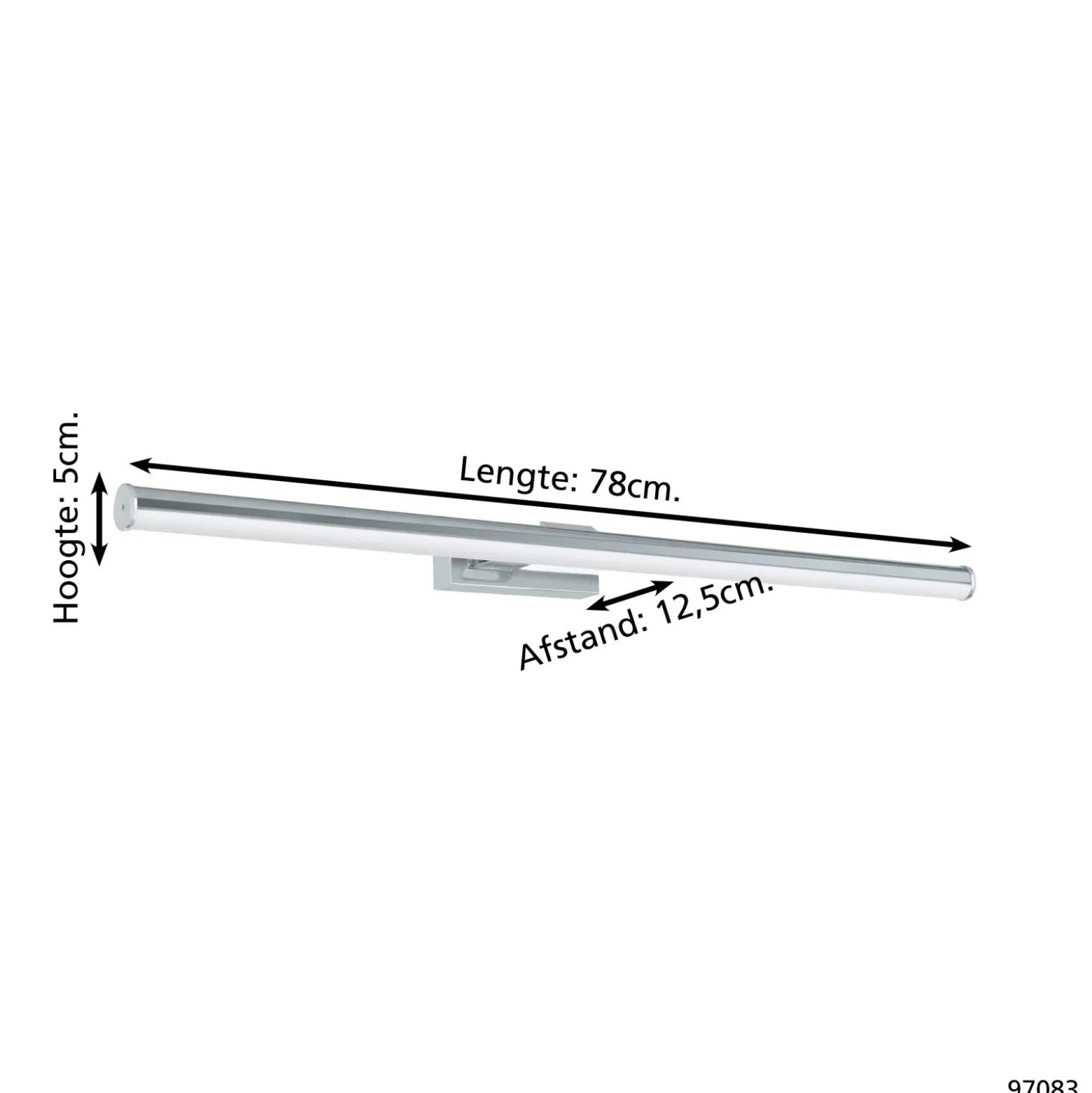 Eglo Vägglampa Vadumi Plast Krom 14W 1700lm - 840 Kallvit | IP44