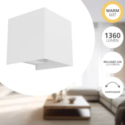 Eglo Vägglampa Valmontone Aluminium Vit 15W 400lm - 830 Varm Vit