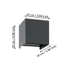Eglo Vägglampa Valmontone Aluminium Svart 15W 400lm - 830 Varm Vit