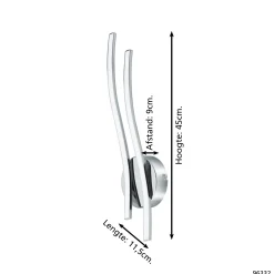 Eglo Vägglampa Valmora Aluminium Krom 52W 1400lm - 830 Varm Vit