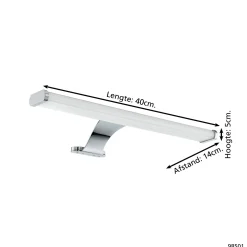 Eglo Vägglampa Vinchio Stål Krom 9W 1050lm - 830 Varm Vit | IP44