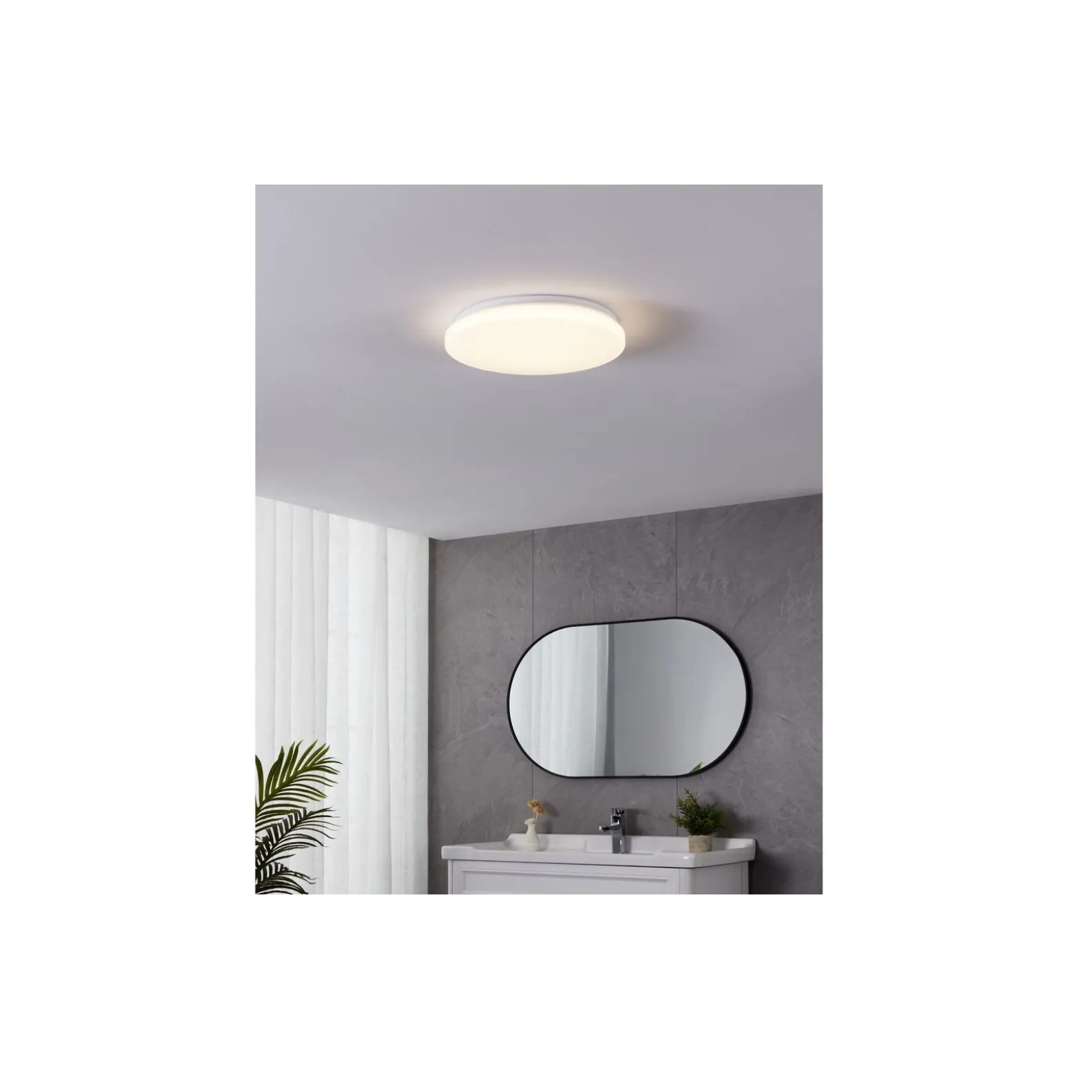 Eglo Vägg och Taklampa Frania-S Stål Vit 15W 1800lm - 830 Varm Vit | IP44