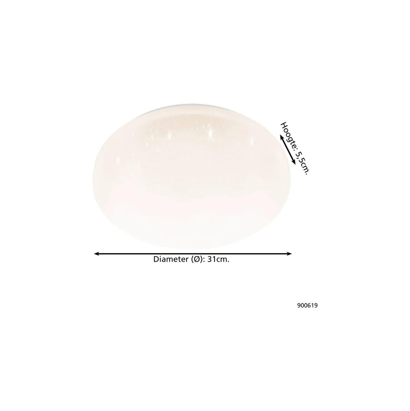Eglo Vägg och Taklampa Frania-S Stål Vit 15W 1800lm - 830 Varm Vit | IP44