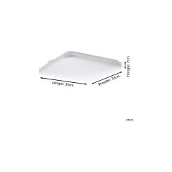Eglo Vägg och Taklampa Frania Stål Vit 14.6W 1600lm - 830 Varm Vit | IP20