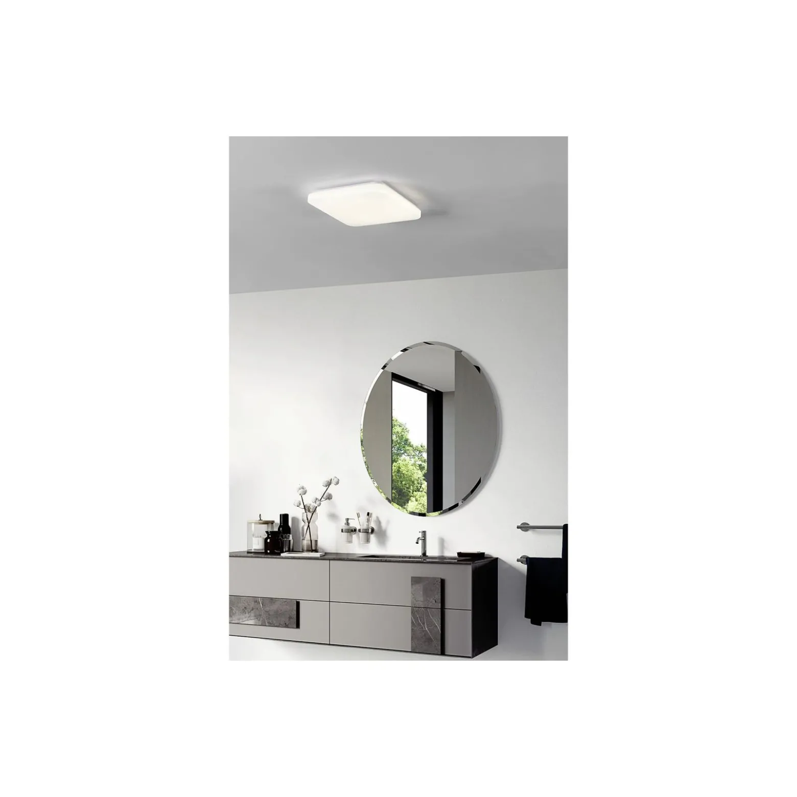 Eglo Vägg och Taklampa Frania-S Stål Vit 14.6W 1600lm - 840 Kallvit | IP44