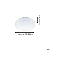 Eglo Vägg och Taklampa Frania-S Stål Vit 10W 1100lm - 830 Varm Vit | IP20