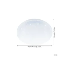 Eglo Vägg och Taklampa Frania-S Stål Vit 18W 1850lm - 840 Kallvit | IP44