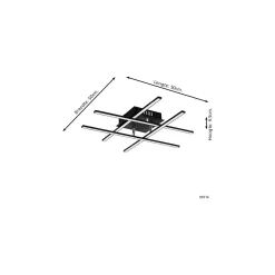 Eglo Vägg och Taklampa Lasana 3 Stål Aluminium Svart 5.3W 700lm - 830 Varm Vit | IP20