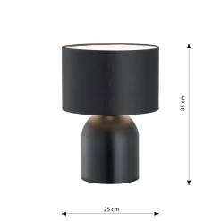 Emibig Bordslampa Aspen Stål Svart | Passande för 1x E27 - Max 15W