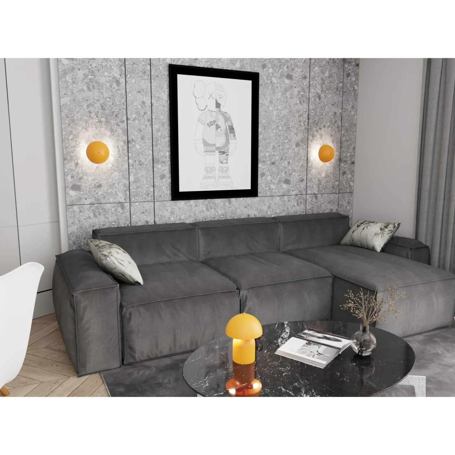 Emibig Bordslampa Mush Stål Apelsin | Passande för 2x G9 - Max 8W