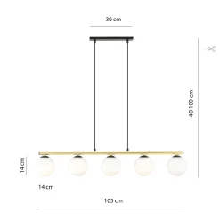 Emibig Pendellampa Allora Stål Svart | Passande för 5x E14 - Max 10W