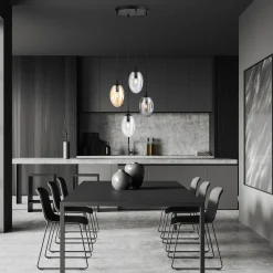 Emibig Pendellampa Astral Stål Svart | Passande för 4x E14 - Max 10W