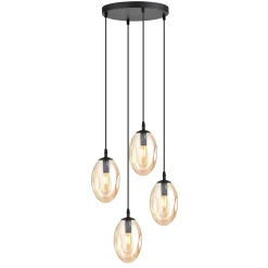 Emibig Pendellampa Astral Stål Svart | Passande för 4x E14 - Max 10W