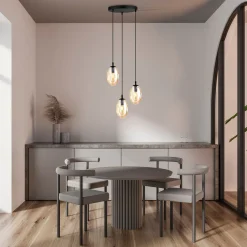 Emibig Pendellampa Astral Stål Svart | Passande för 3x E14 - Max 10W