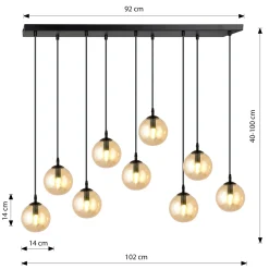 Emibig Pendellampa Cosmo Stål Svart | Passande för 9x E14 - Max 10W