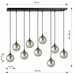 Emibig Pendellampa Cosmo Stål Svart | Passande för 9x E14 - Max 10W