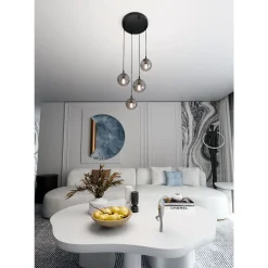 Emibig Pendellampa Cosmo Stål Svart | Passande för 4x E14 - Max 10W