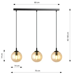Emibig Pendellampa Cosmo Stål Svart | Passande för 3x E14 - Max 10W