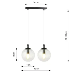 Emibig Pendellampa Cosmo Stål Svart | Passande för 2x E14 - Max 10W