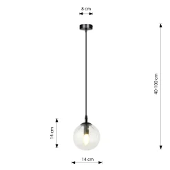 Emibig Pendellampa Cosmo Stål Svart | Passande för 1x E14 - Max 10W