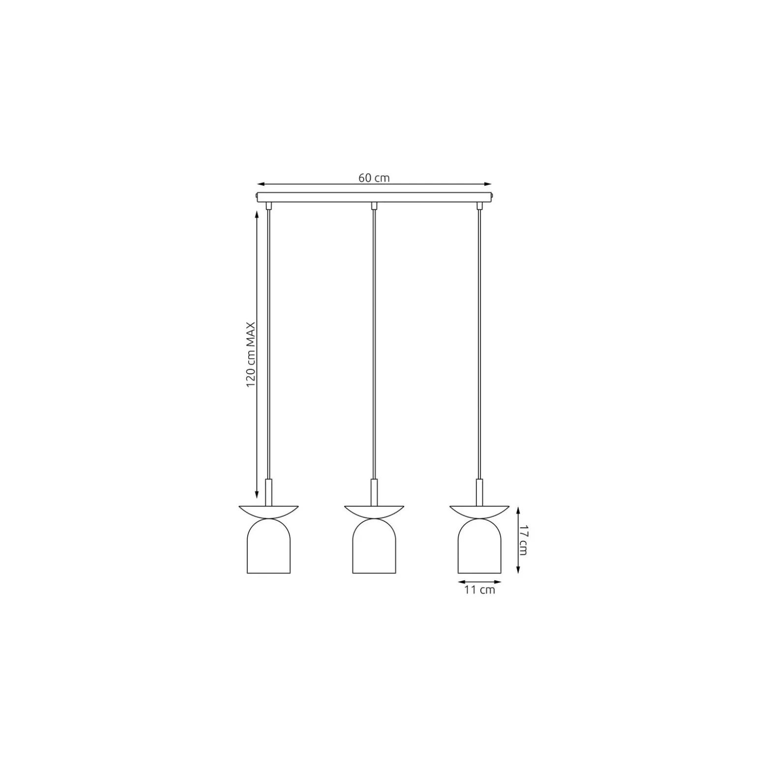 Emibig Pendellampa Ego Stål Brun | Passande för 3x E14 - Max 10W