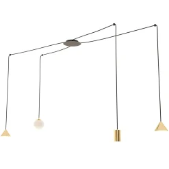 Emibig Pendellampa Fuji Stål Guld | Passande för 1x E14 - Max 10W, 1x GU10 - Max 10W, 2x GX53 - Max 10W