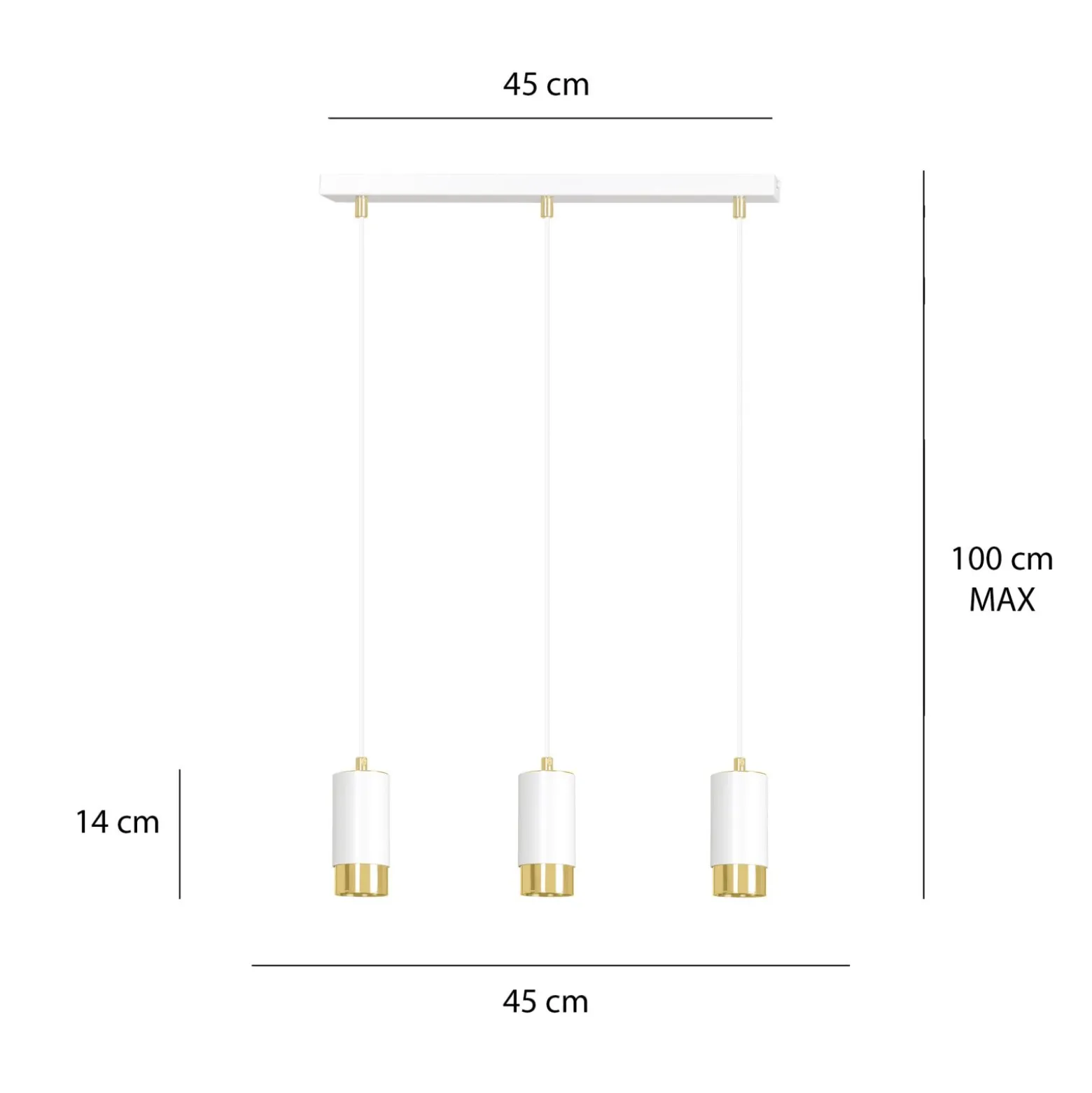 Emibig Pendellampa Fumiko Stål Vit | Passande för 3x GU10 - Max 10W
