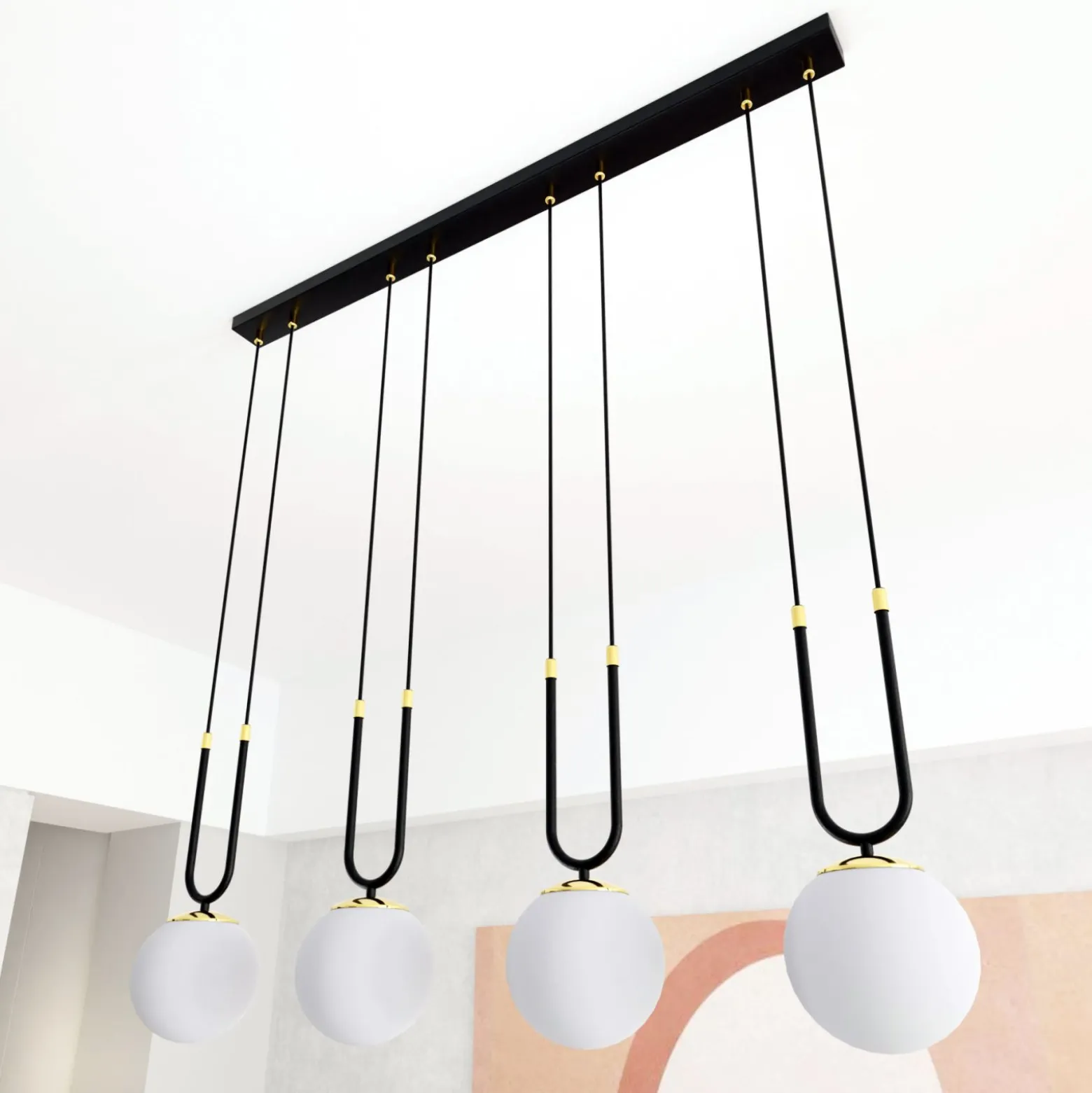 Emibig Pendellampa Glam Stål Svart | Passande för 4x E14 - Max 10W
