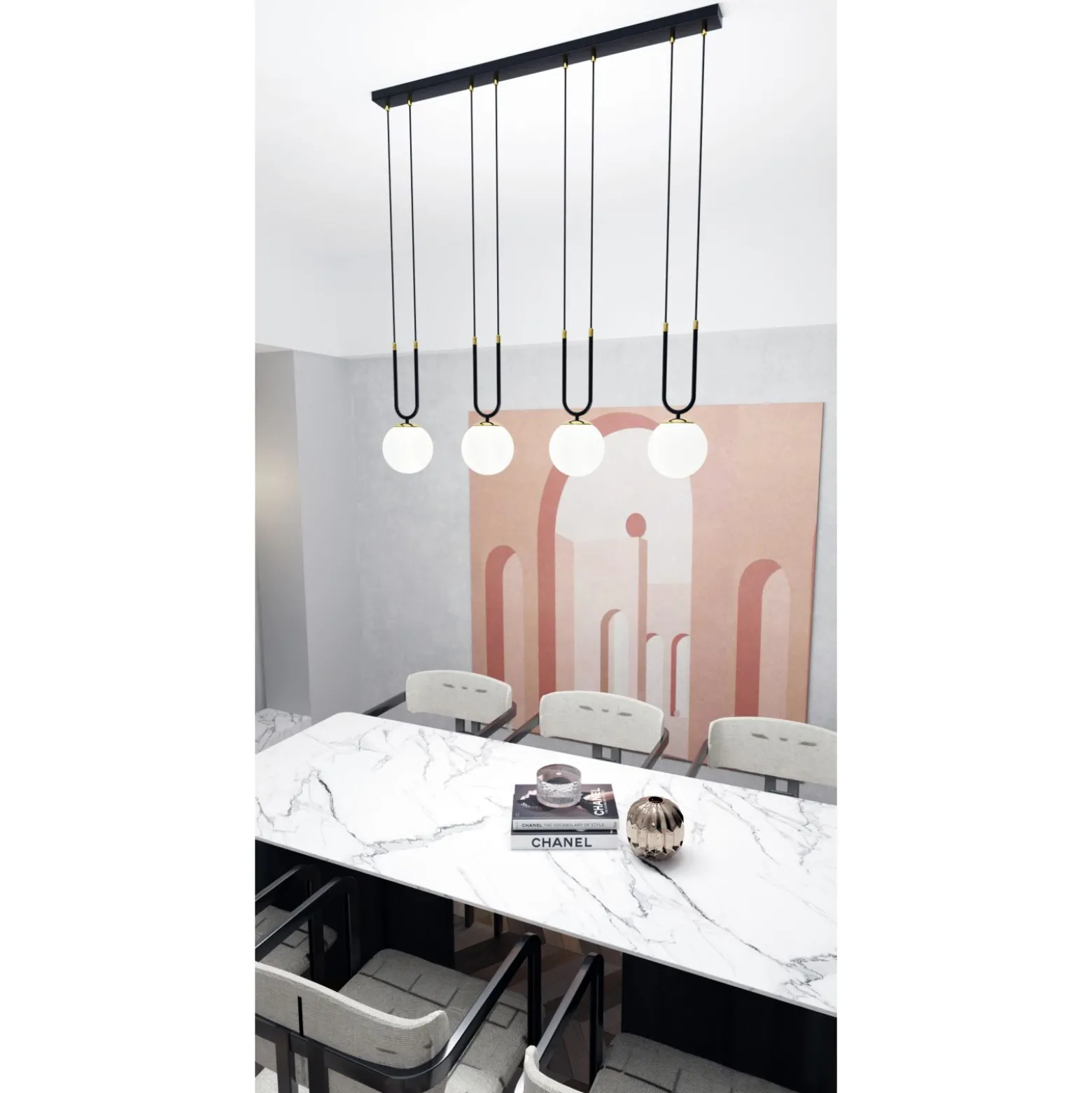 Emibig Pendellampa Glam Stål Svart | Passande för 4x E14 - Max 10W