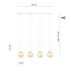 Emibig Pendellampa Glam Stål Vit | Passande för 4x E14 - Max 10W