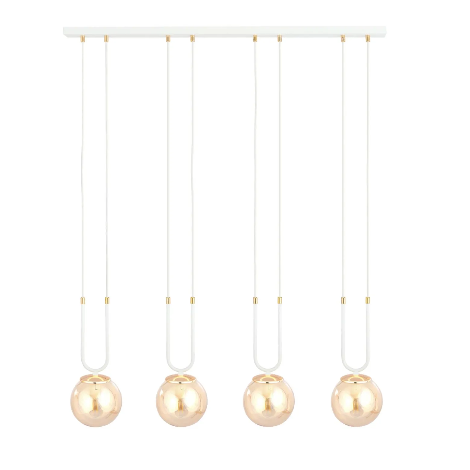 Emibig Pendellampa Glam Stål Vit | Passande för 4x E14 - Max 10W