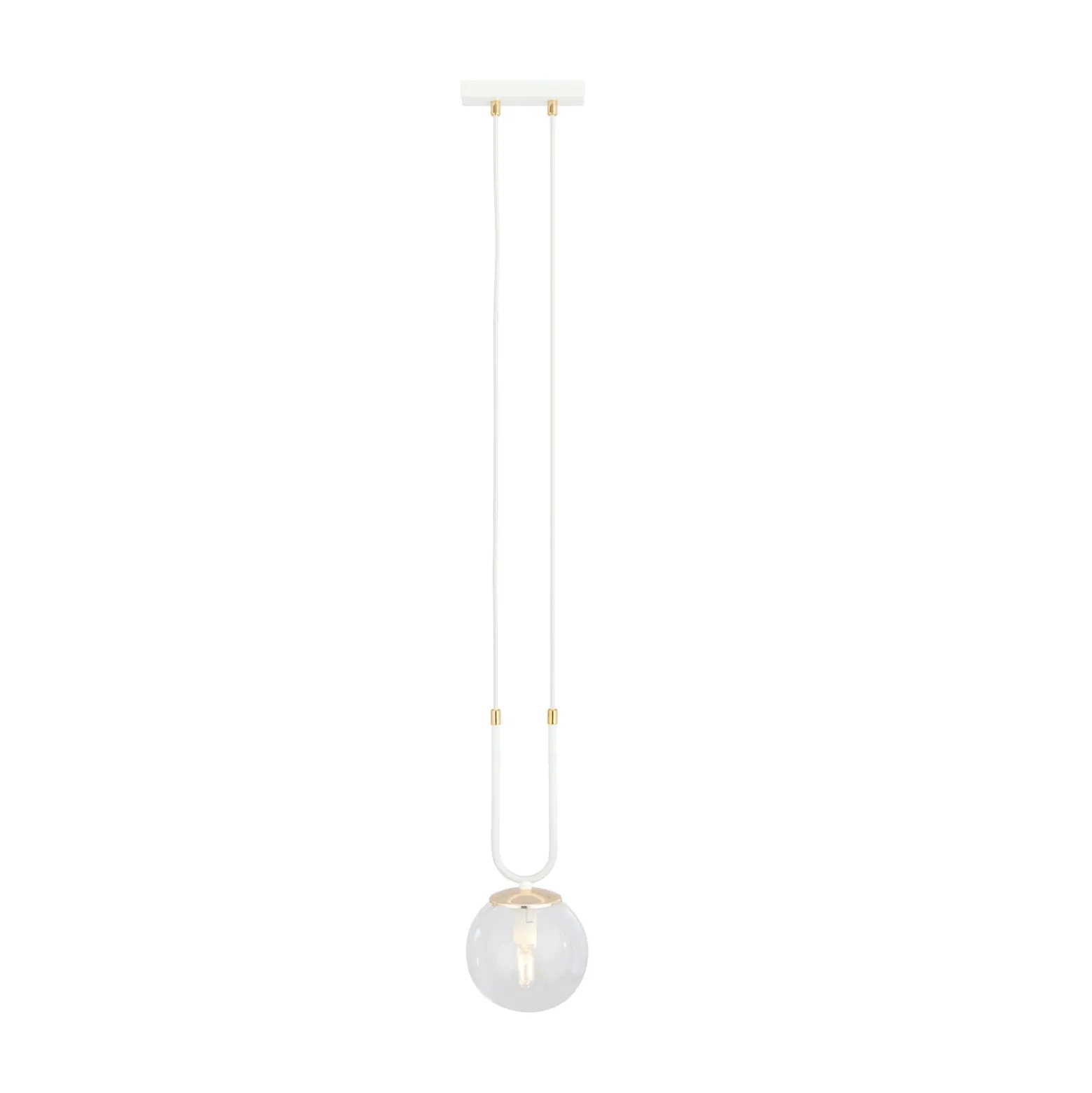 Emibig Pendellampa Glam Stål Vit | Passande för 1x E14 - Max 10W
