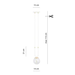 Emibig Pendellampa Glam Stål Vit | Passande för 1x E14 - Max 10W