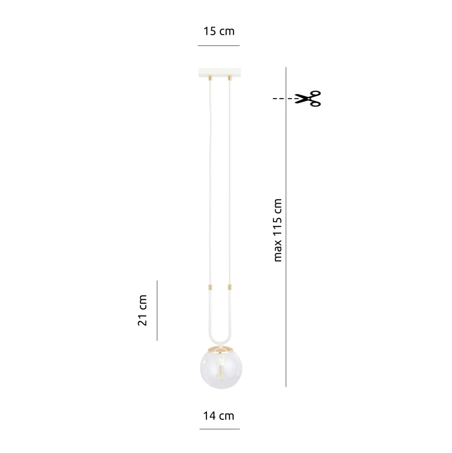 Emibig Pendellampa Glam Stål Vit | Passande för 1x E14 - Max 10W